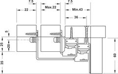 Phụ kiện cửa trượt 3 cánh Hafele 406.78.037