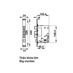 Khóa điện tử vân tay Hafele EL7700-TCS Thân khóa lớn 912.05.584