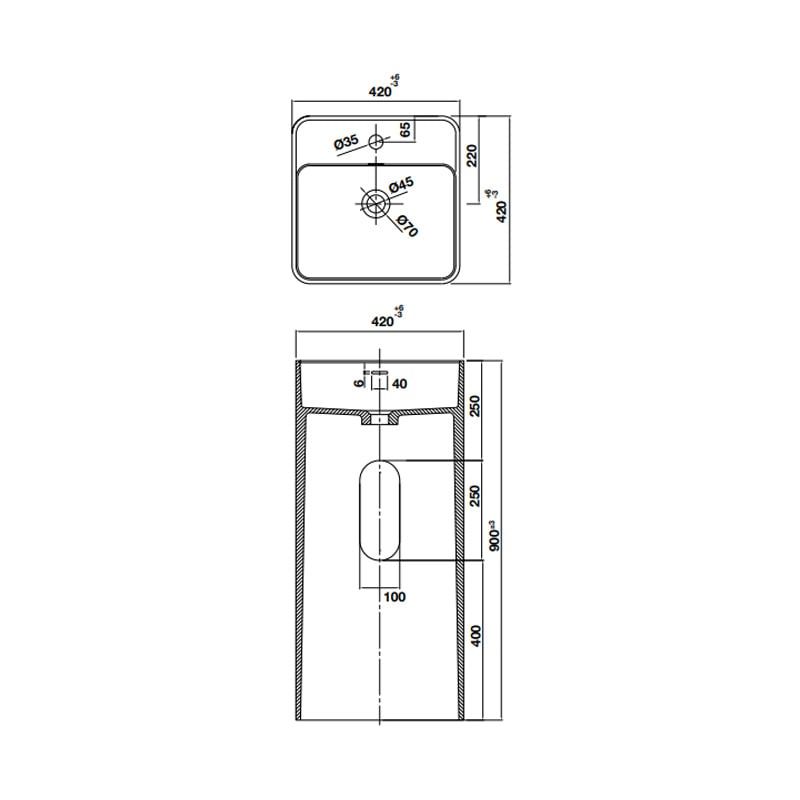 Chậu Lavabo đặt sàn Hafele 588.87.400