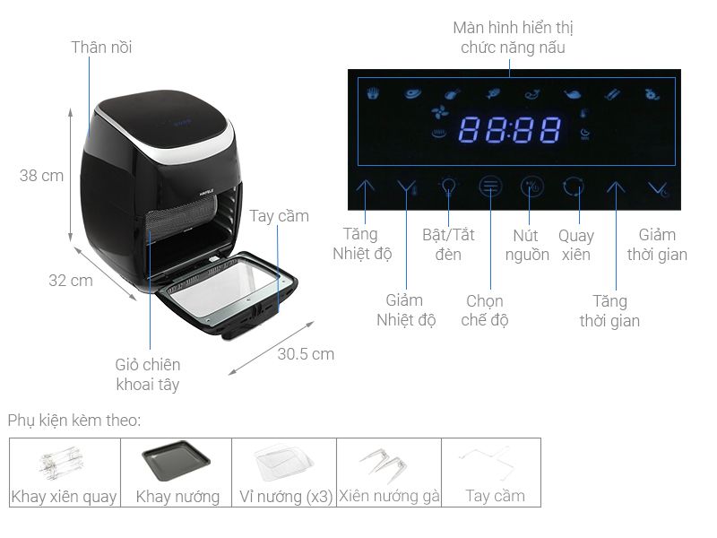 Nồi chiên không dầu Hafele HS-AF1102B 535.43.715