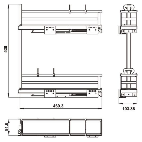 Kệ gia vị Hafele 200mm phiên bản trái 549.20.891