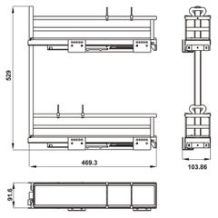 Kệ gia vị Hafele 200mm phiên bản trái 549.20.891