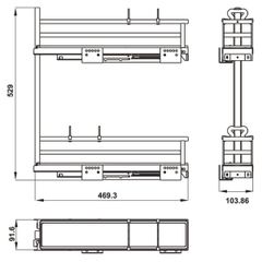 Kệ gia vị Hafele 200mm phiên bản phải 549.20.841