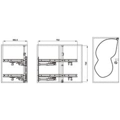 Giá góc liên hoàn Hafele 900mm mở phải 541.01.804