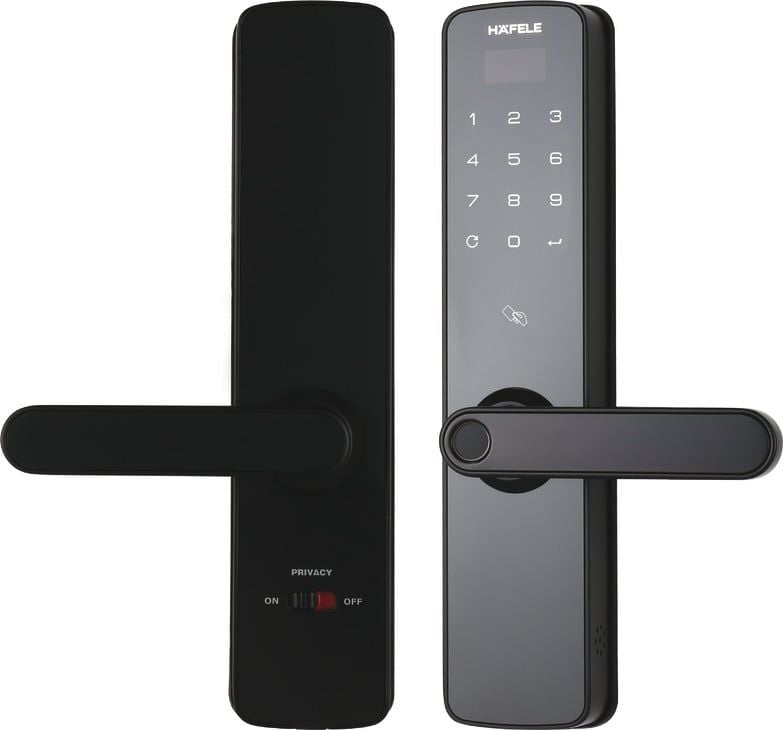 Khóa vân tay Hafele DL7100 (mã số, thẻ từ, chìa cơ, vân tay, kết nối App) 912.05.498