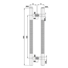 Tay nắm kéo chữ H 600mm DIY Hafele 499.68.037