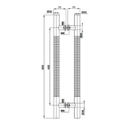 Tay nắm kéo chữ H 600mm Hafele 499.68.037