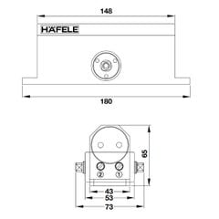 Cùi chỏ hơi Hafele có dừng 80kg 499.30.003