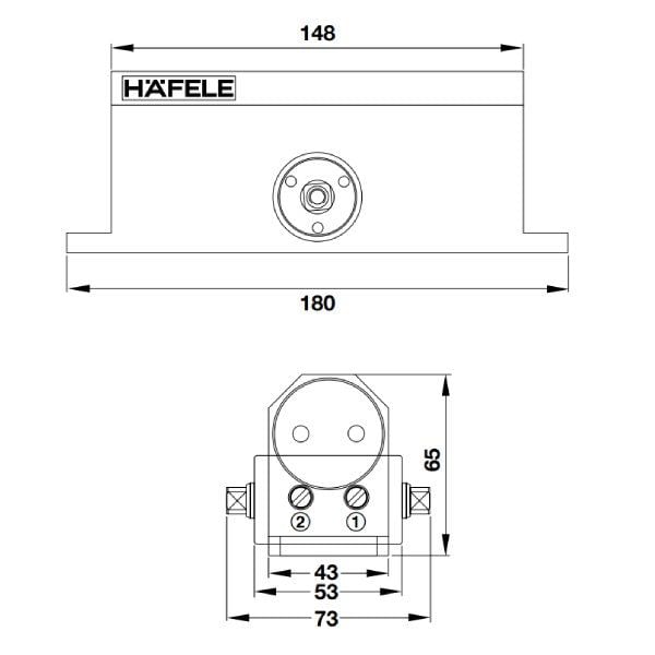 Cùi chỏ hơi Hafele không dừng 80kg 499.30.002