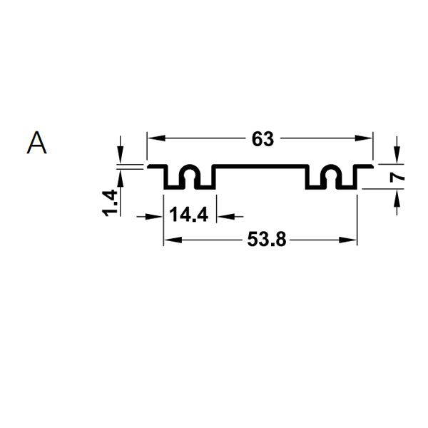 Ray đôi trượt dưới (âm) 3000mm 403.75.404