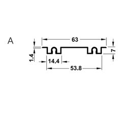 Ray đôi trượt dưới (âm) 3000mm 403.75.404