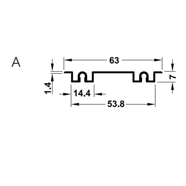 Ray đôi trượt dưới (âm) 6000mm 403.75.409