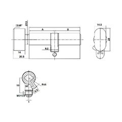 Ruột khóa vệ sinh Hafele 60mm 489.56.006