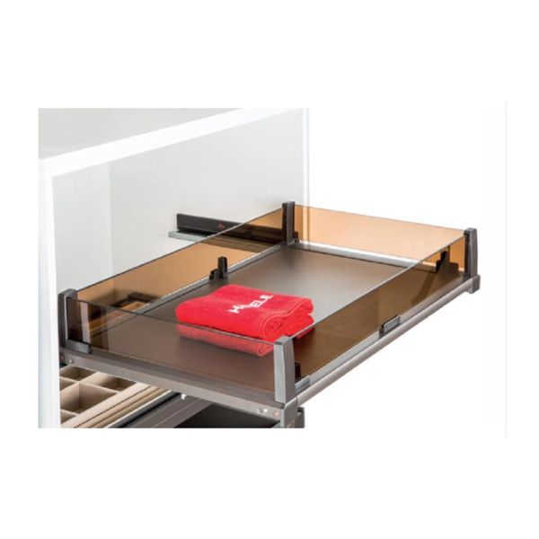 Rổ kéo bằng kính Häfele 600mm màu nâu 807.95.171