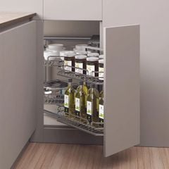 Kệ góc liên hoàn Hafele Inox 304 Mở phải 548.21.022