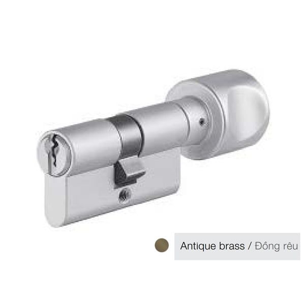 Ruột khóa 1 đầu chìa 1 đầu vặn màu đồng rêu dài 60mm Hafele 916.96.305