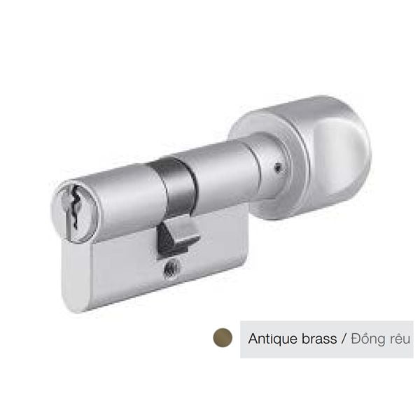 Ruột khóa 1 đầu chìa 1 đầu vặn màu đồng rêu dài 71mm Hafele 916.96.325