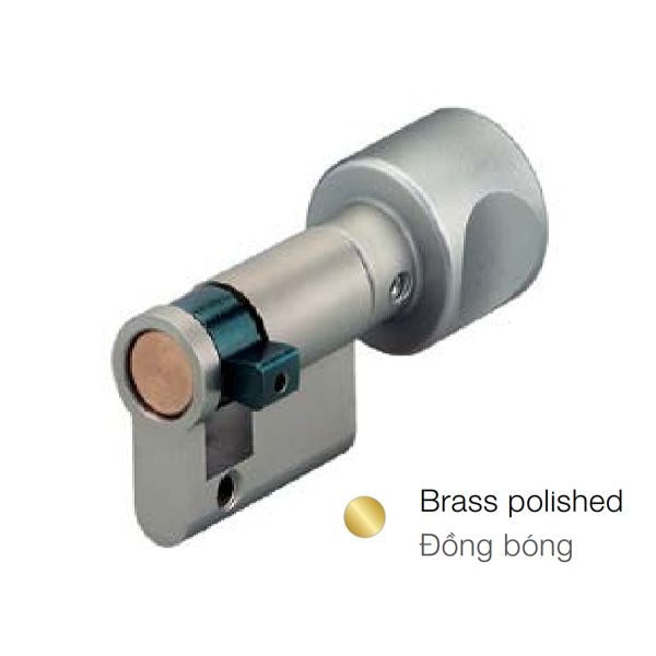 Ruột khóa 1 đầu vặn màu đồng bóng dài 45.5mm Hafele 916.08.853