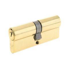 Ruột khóa Hafele 2 đầu chìa màu đồng bóng 81mm 916.00.068
