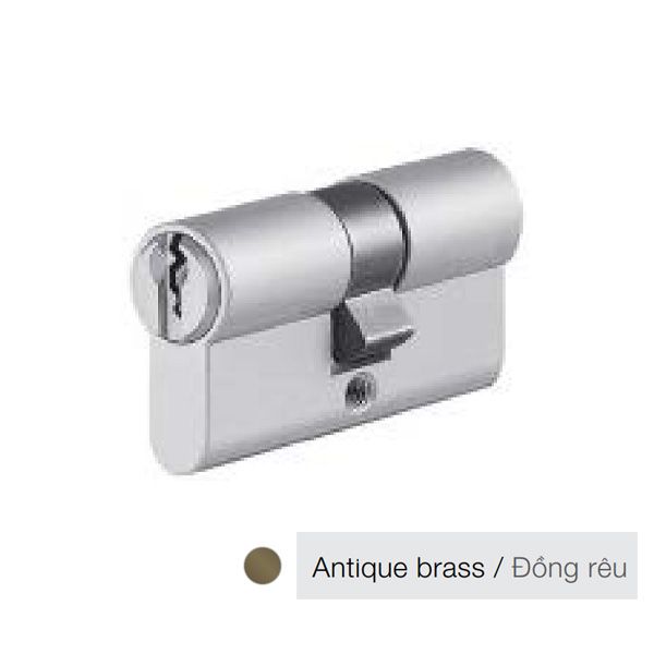 Ruột khóa Hafele 2 đầu chìa màu đồng rêu 65mm 916.96.010