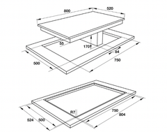 Bếp điện từ kết hợp hút mùi Hafele HC-IHH80A 539.66.698