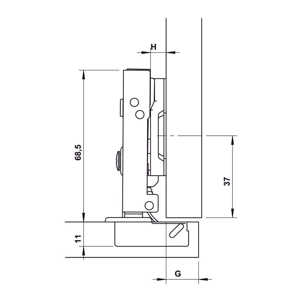 Bản lề Hafele Inox 304 giảm chấn - Trùm ngoài 315.07.113