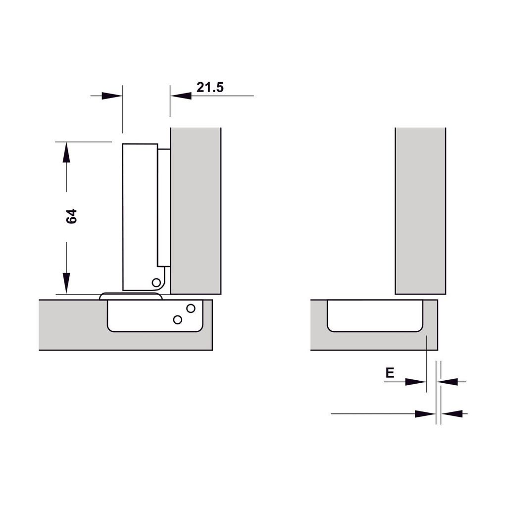 Bản lề Hafele Inox 304 giảm chấn - Trùm ngoài 315.07.113