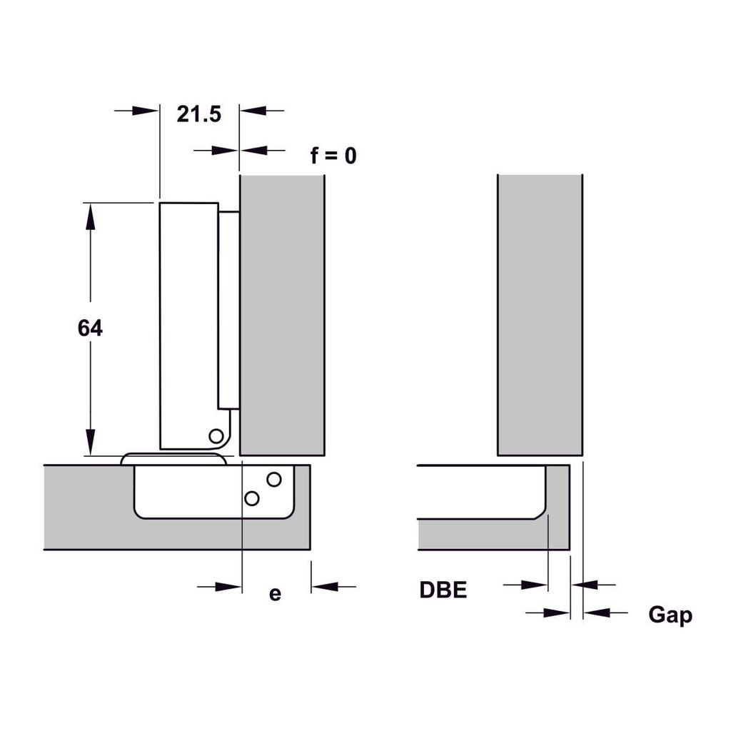 Bản lề Hafele Inox 304 giảm chấn - Trùm ngoài 315.07.113