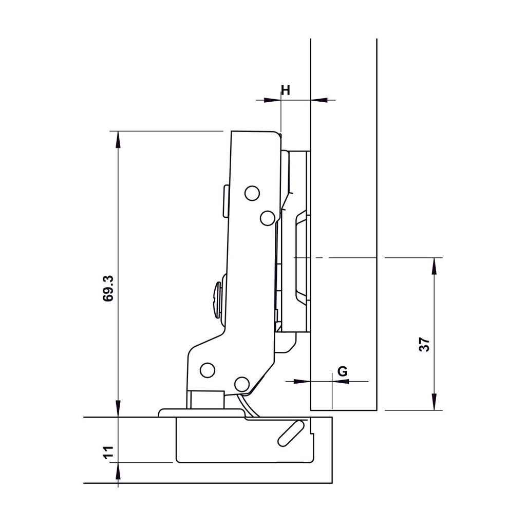 Bản lề Hafele Inox 304 giảm chấn - Trùm nửa 315.07.114