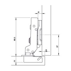 Bản lề Hafele Inox 304 giảm chấn - Trùm nửa 315.07.114