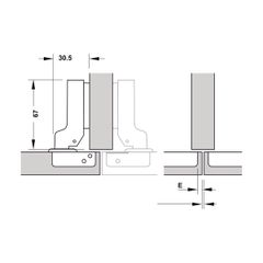 Bản lề Hafele Inox 304 giảm chấn - Trùm nửa 315.07.114