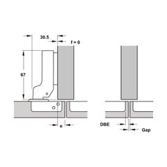 Bản lề Hafele Inox 304 giảm chấn - Trùm nửa 315.07.114