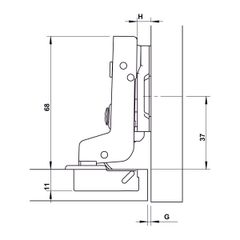 Bản lề Hafele Inox 304 giảm chấn - Lọt lòng 315.07.115