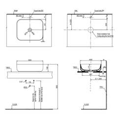 Chậu lavabo đặt bàn KOBE 500x400x140 Hafele 588.79.079