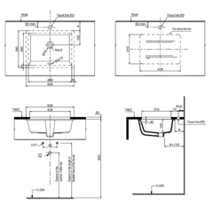 Chậu lavabo âm bàn SAPPORO 508x390x185 Hafele 588.79.120