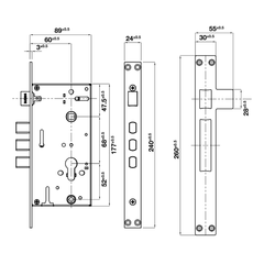 Khoá điện tử Hafele DL6000 912.20.581 (mã số, thẻ từ, chìa cơ, kết nối App)