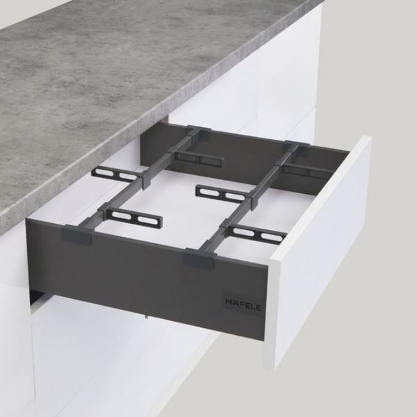 Bộ phụ kiện chia hộc tủ cho ray hộp Hafele Alto-S