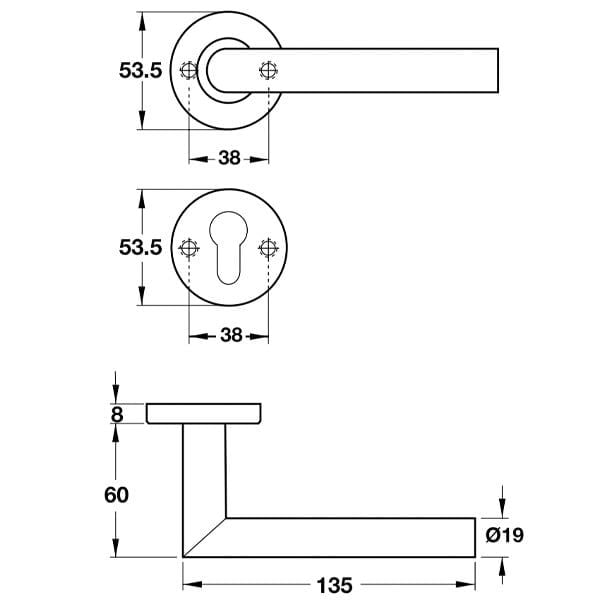 Tay nắm cửa Hafele 903.78.162