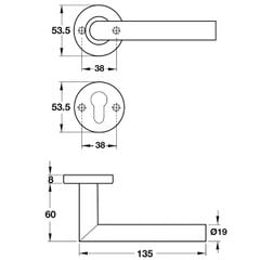 Tay nắm cửa Hafele 903.78.162