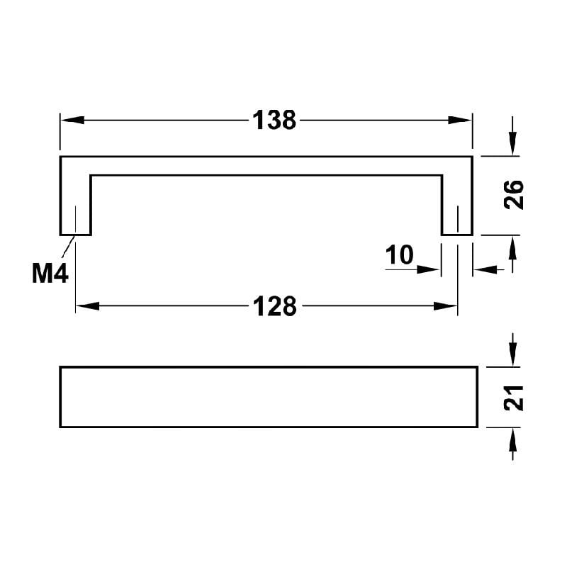 Tay nắm tủ nhôm Hafele màu bạc 110.73.904