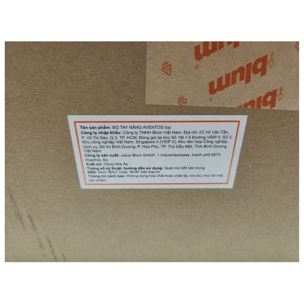Bộ tay nâng Blum AVENTOS HF TOP (2.700-13.500PF/480–610mm) 22F1502