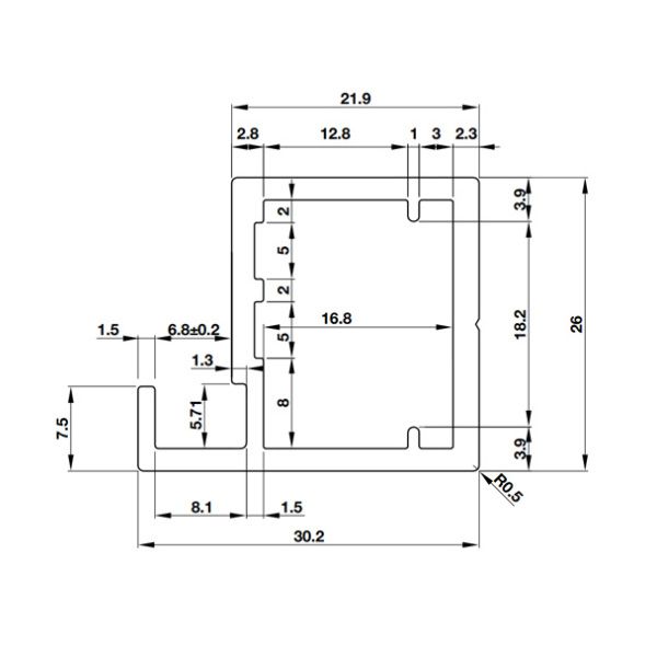 Thanh nhôm mờ S02 màu đen Hafele 563.58.333