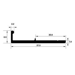 Thanh nhôm tay nắm H01 màu đen mờ dài 3000 mm Hafele 563.58.313