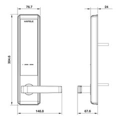 Khóa điện tử Hafele EL7200-TC 912.05.715 - Thân khóa lớn