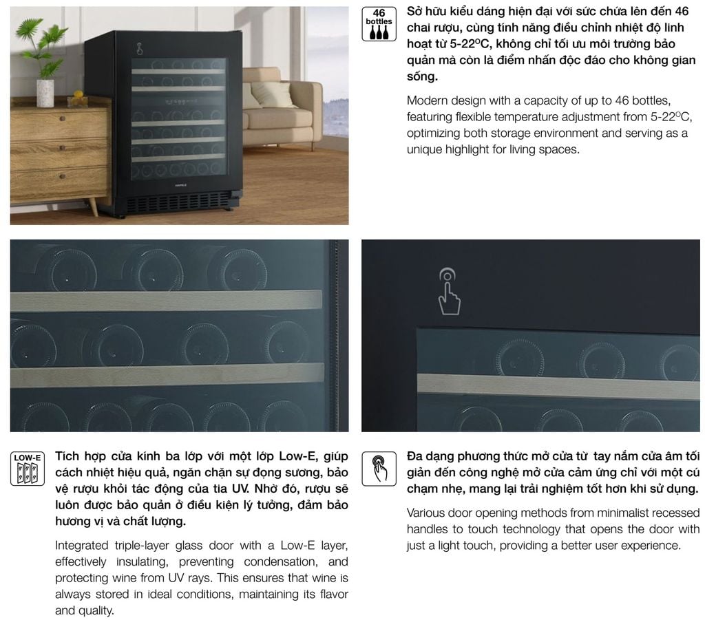 Tủ rượu Hafele HW-C129FB 533.17.011