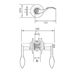 Khoá tròn gạt vệ sinh DIY Hafele màu đồng bóng 489.10.199