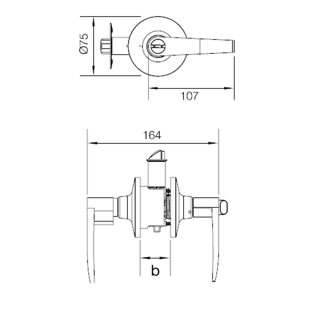 Khoá tròn gạt vệ sinh DIY Hafele màu niken mờ 489.10.174