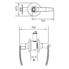 Khoá tròn gạt vệ sinh DIY Hafele màu niken mờ 489.10.190