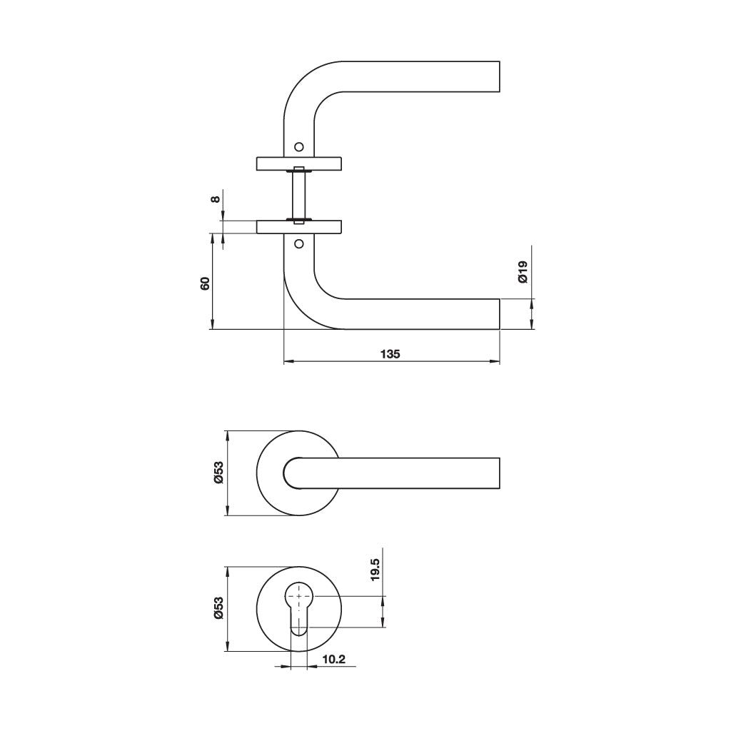 Tay nắm gạt DIY Hafele 499.62.673