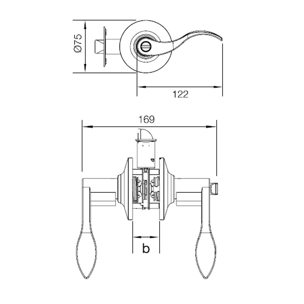 Khoá tròn gạt DIY Hafele màu niken mờ 489.10.194